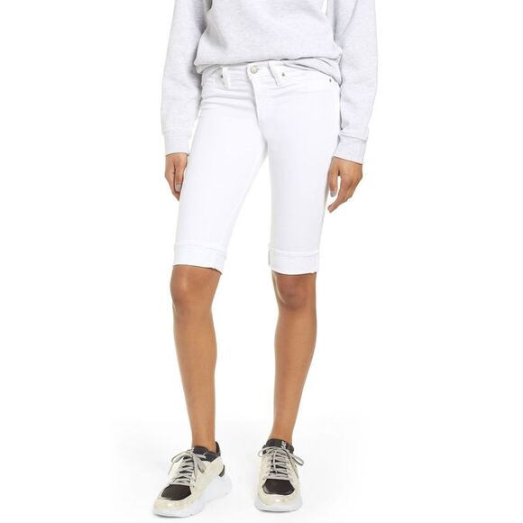 Hudson Womens Amelia Cuffed Knee Denim Bermuda Short 24 White NWT $135 - Picture 7 of 7